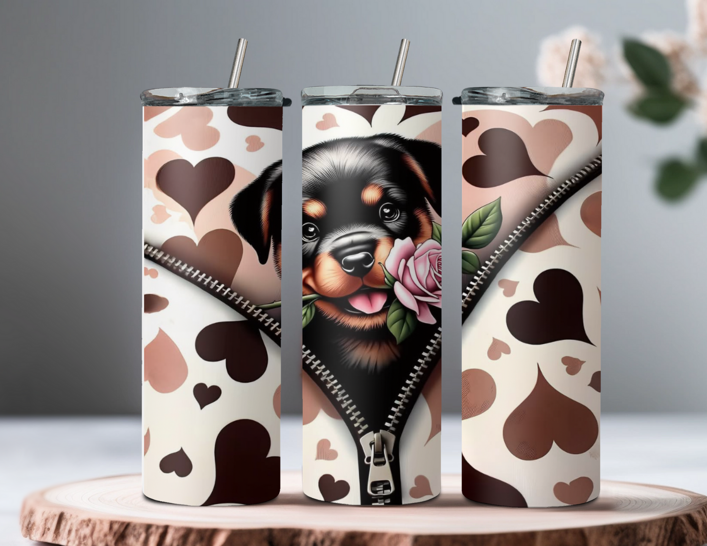 20oz Tumbler- Rottweiler Pup