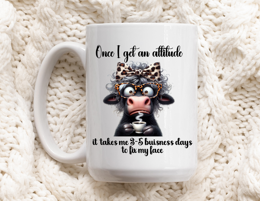 15oz Mug- Goofy black cow